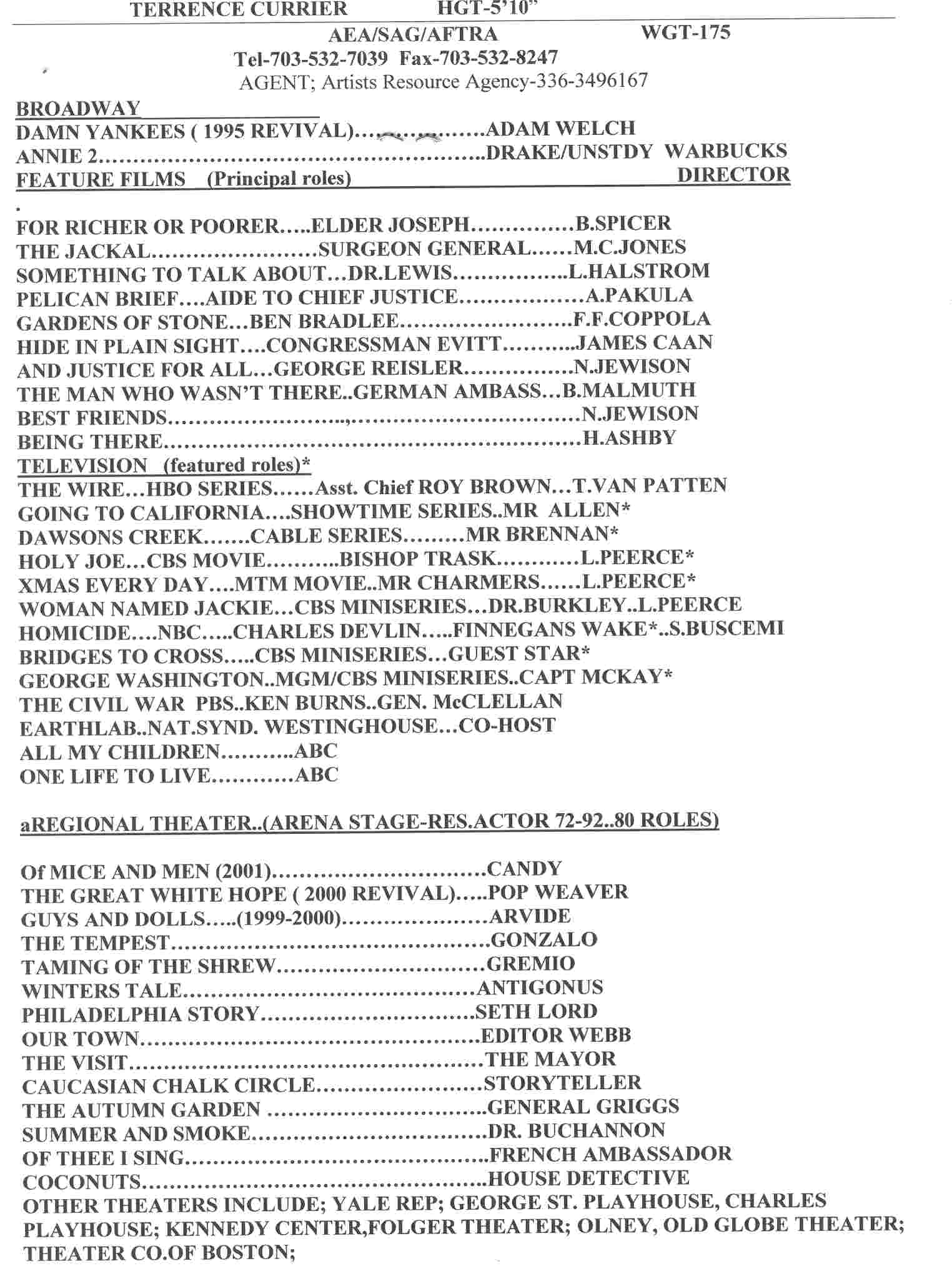 Currier, Terrence (resume)