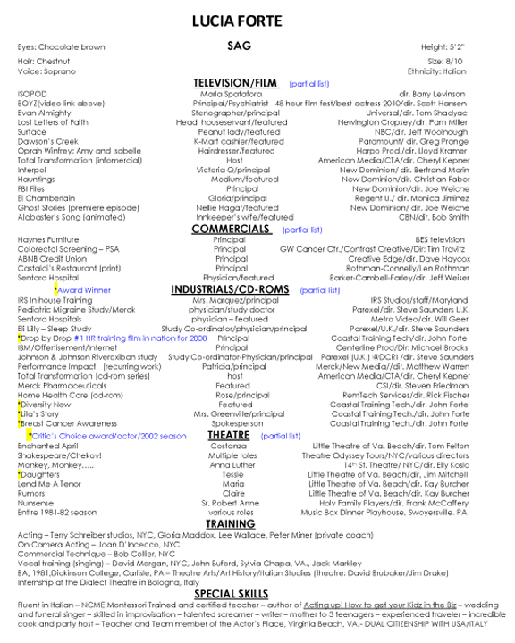Forte, Lucia (resume)