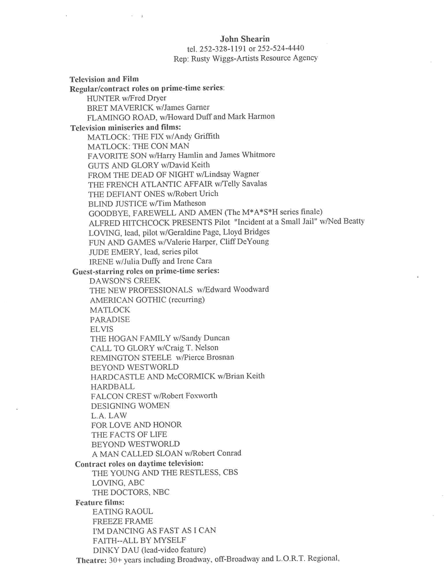 Shearin, John (resume)