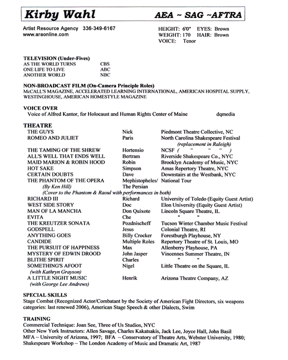 Wahl, Kirby (resume)